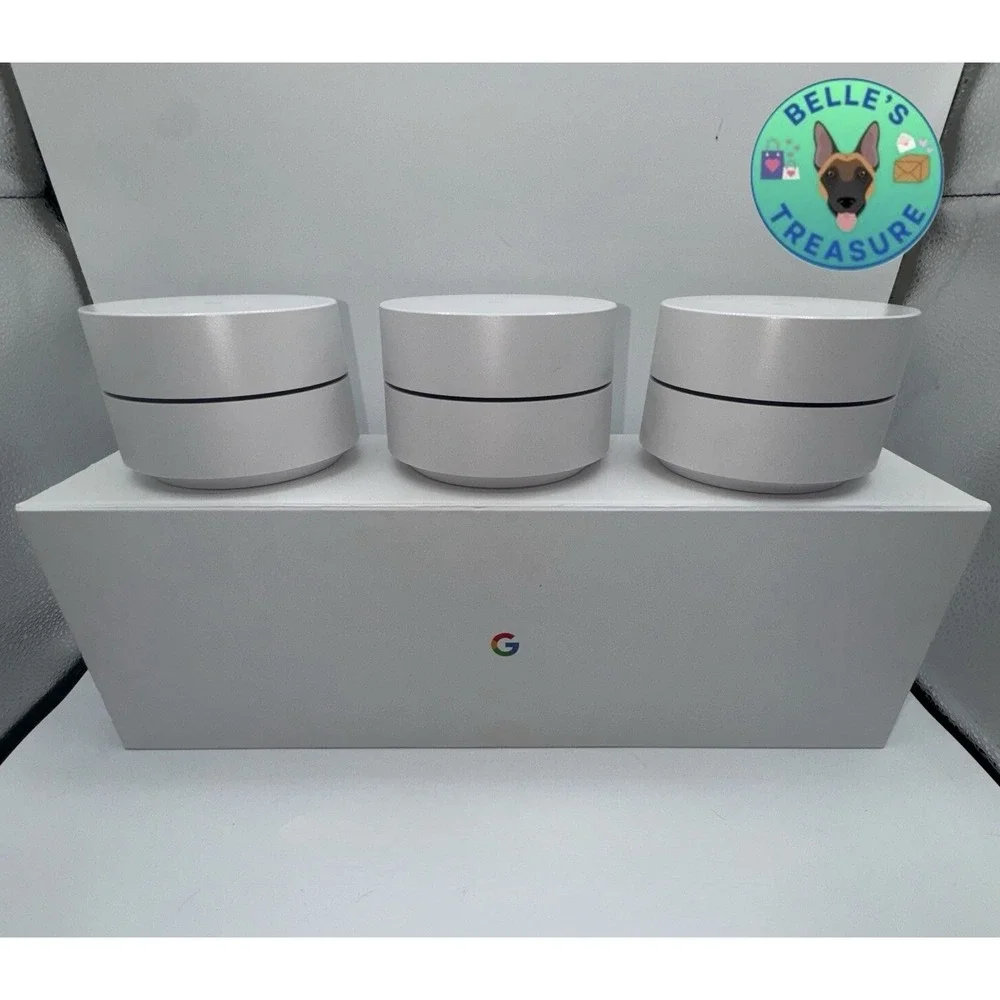 Google AC-1304 Whole Home Mesh Wi-Fi Router White Wireless Dual-Band Lot Three